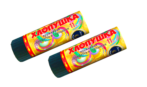  Пружинная хлопушка 11см с конфетти и серпантином  в Орске